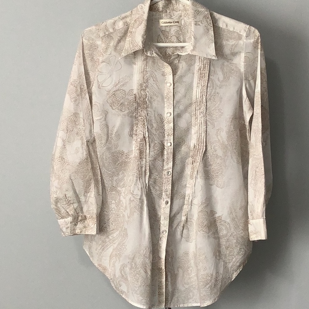 COLDWATER Creek Cotton Lawn Blouse